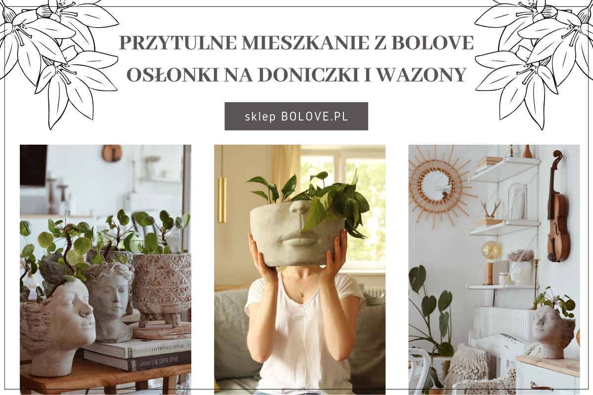 przytulne mieszkanie z bolove wazony i osłonki na doniczki